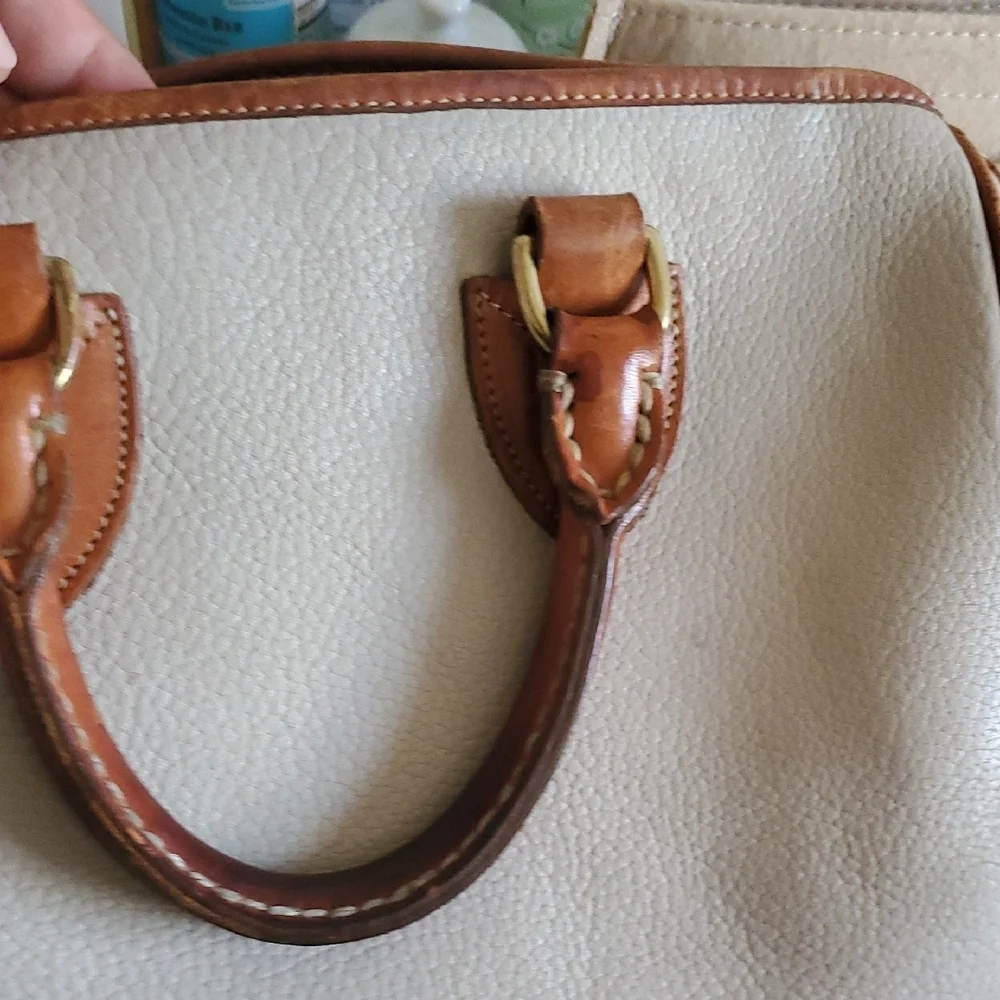 Dooney & Bourke Cream and‎ Tan Satchel/leather Speedy